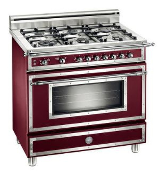 Bertazzoni H36 6 MFE VI Freistehend Gas hob Bordeaux Küchenherd