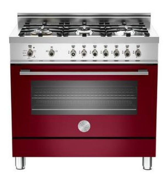 Bertazzoni X90 6 GEV VI Freistehend Gas hob Bordeaux Küchenherd