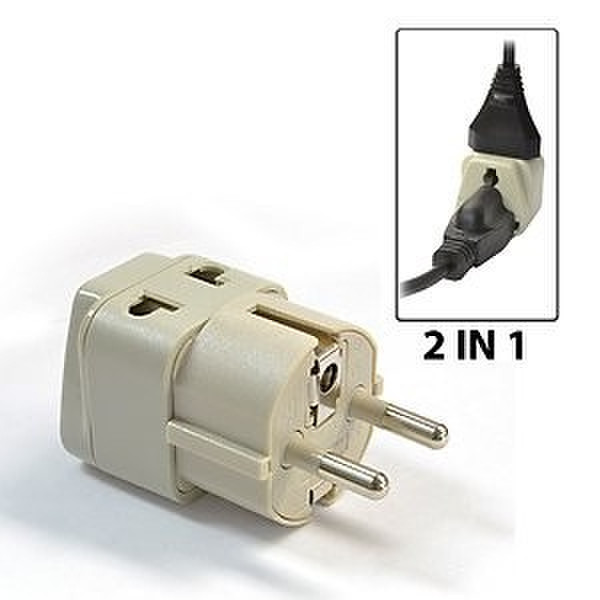 Orei WP-EF-GN Universal Typ E/F hybrid Schwarz, Weiß Netzstecker-Adapter