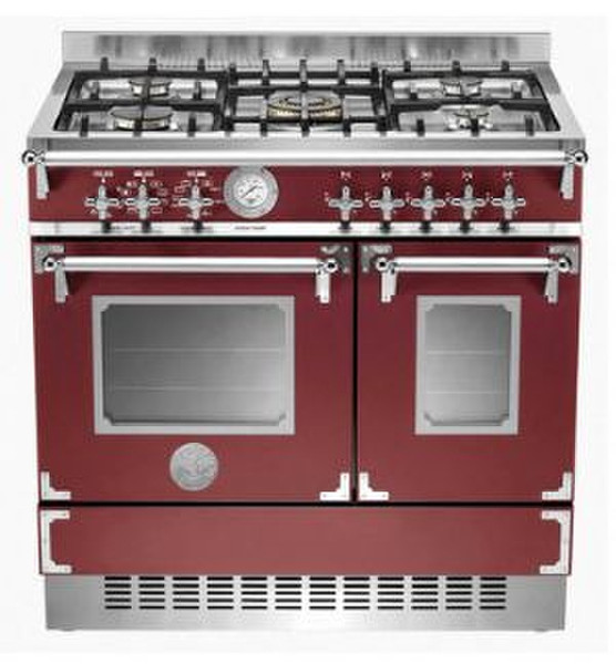 Bertazzoni CMD 90 5 MFE VIT Отдельностоящий Gas hob Бордо кухонная плита