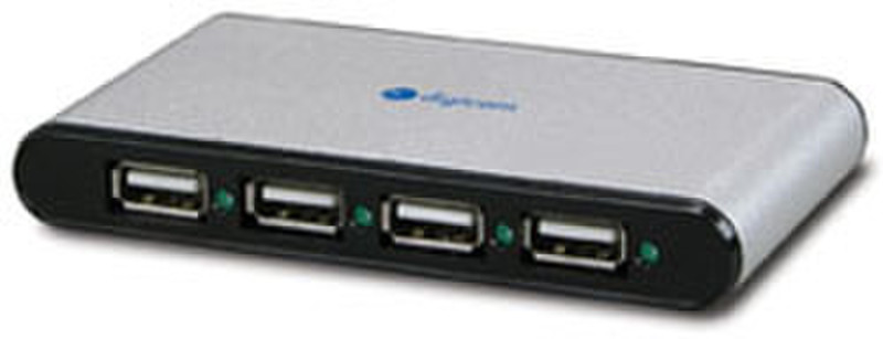 Digicom Hub USB 2.0 7P 480Мбит/с Черный, Cеребряный хаб-разветвитель