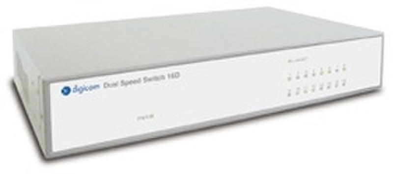 Digicom Dual Speed Switch 16D Неуправляемый Fast Ethernet (10/100) Cеребряный