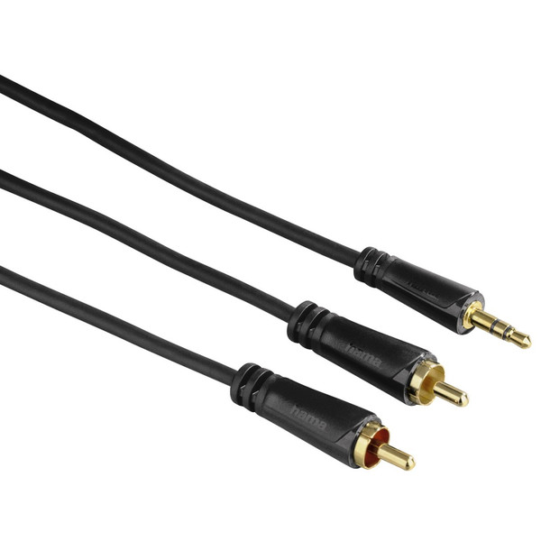 Hama 7122298 1.5m 3.5mm 2 x RCA Black audio cable