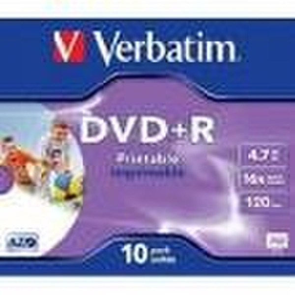 Verbatim DVD+R Wide Inkjet Printable ID Brand 4.7ГБ DVD+R 10шт