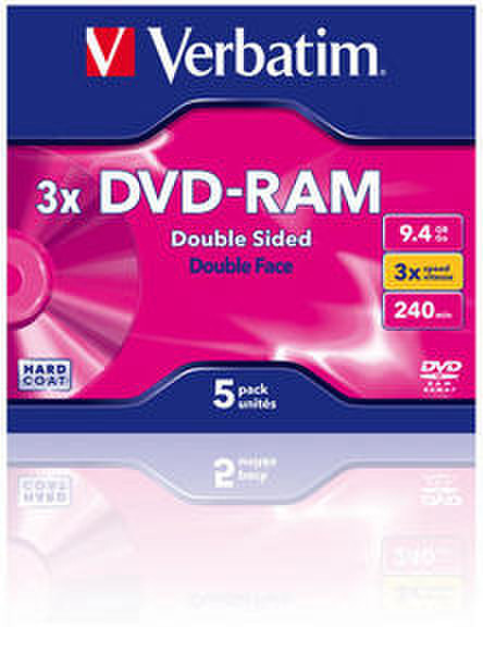 Verbatim DVD-RAM 3x Double Sided 9.4GB DVD-RAM 5pc(s)