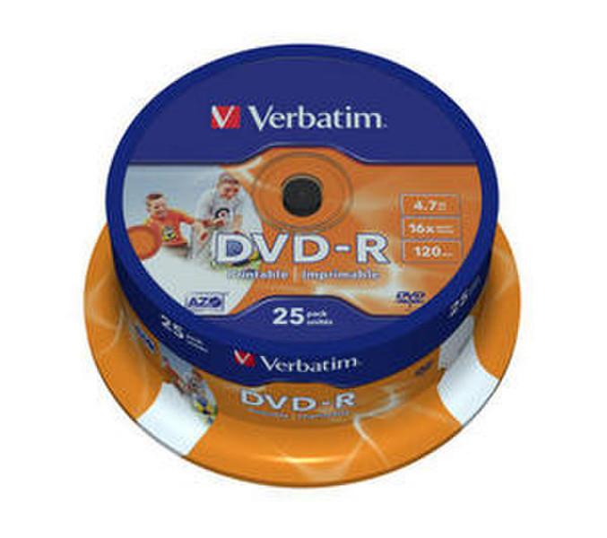 Verbatim DVD-R Wide Inkjet Printable ID Brand 4.7GB DVD-R 25Stück(e)