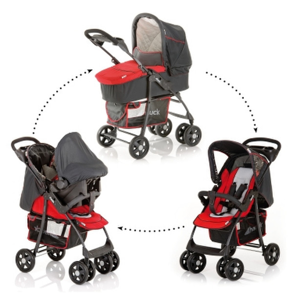 Hauck Shopper SH Trio set Travel system pram 1место(а) Черный, Серый, Красный