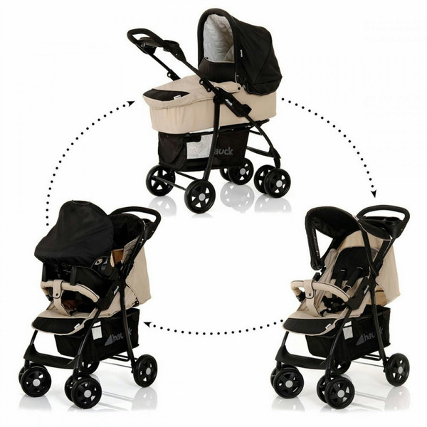 Hauck Shopper SH Trio set Travel system pram 1место(а) Черный, Песочный