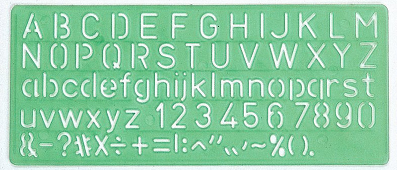 Linex 100412304 Letter, number & symbol stencil Green Polypropylene