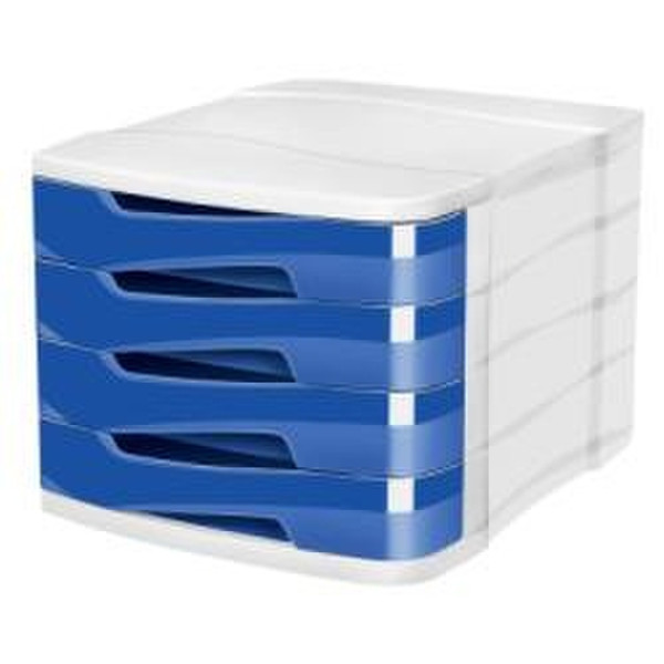 CEP Rack 4 drawers Polystyrene Blue desk tray