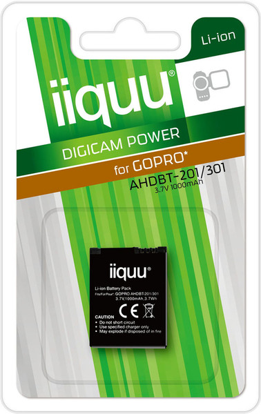 iiquu DGP001 Lithium-Ion 1000mAh 3.7V rechargeable battery