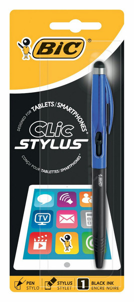 BIC 2 in 1 Stylus Clip-on retractable ballpoint pen Black