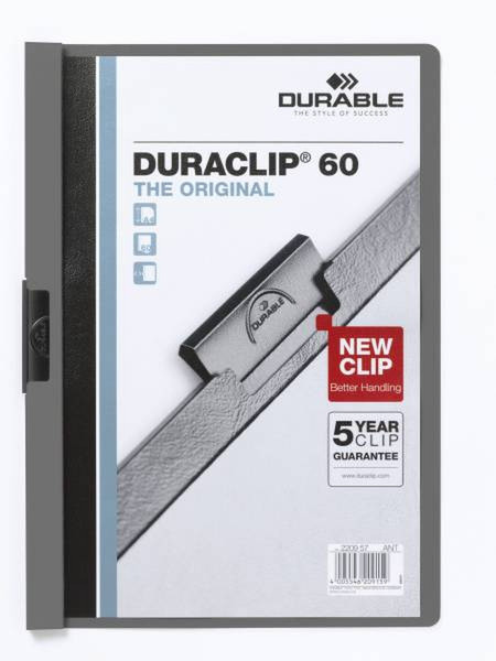 Durable DURACLIP Original 60 Серый обложка с зажимом