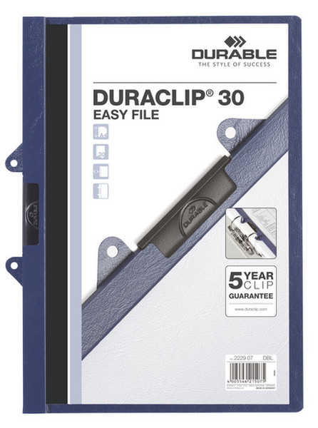 Durable DURACLIP 30 EASY FILE Синий обложка с зажимом