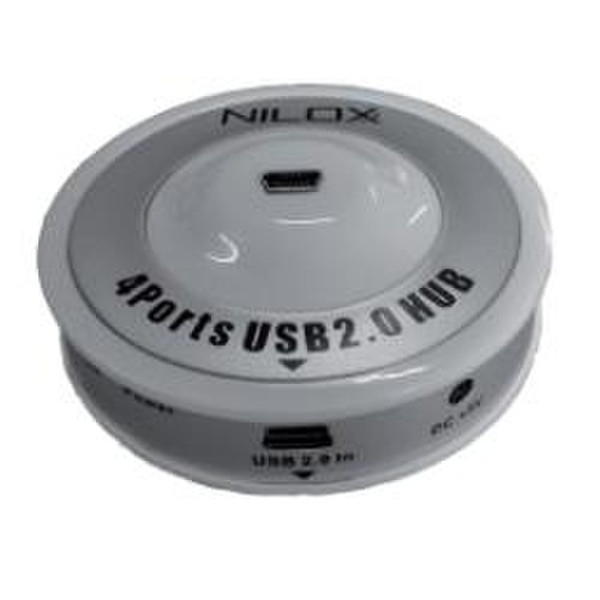Nilox 10NXHC4400001 480Mbit/s Grey interface hub