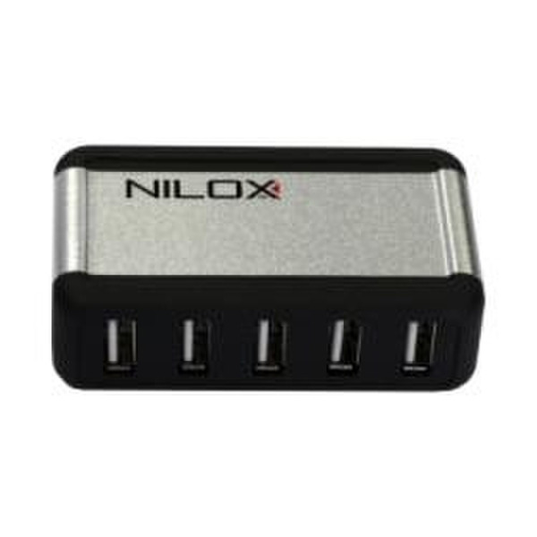 Nilox 7 x USB 2.0 480Mbit/s Grau Schnittstellenhub