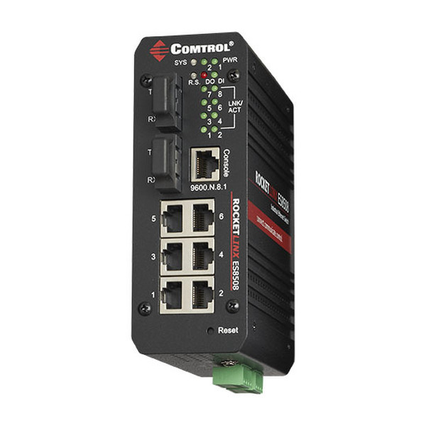 Comtrol RocketLinx ES8508F-M-XT Managed L2 Fast Ethernet (10/100) Black