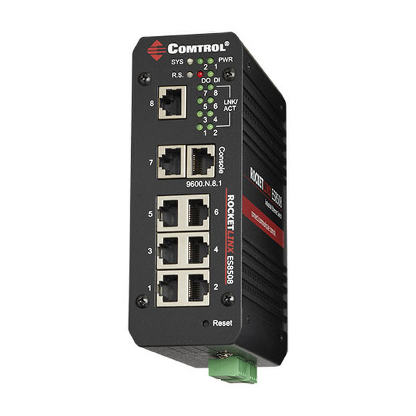 Comtrol RocketLinx ES8508-XT Managed Fast Ethernet (10/100) Black