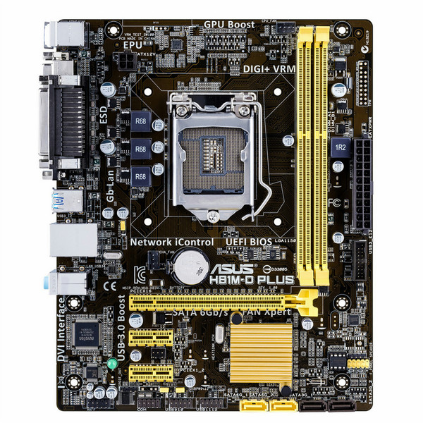ASUS H81M-D PLUS Intel H81 LGA 1150 (Socket H3) Micro ATX motherboard