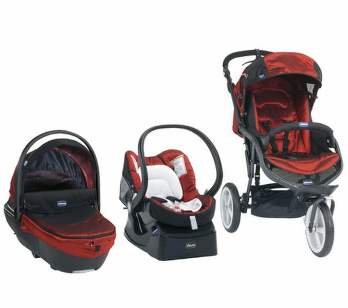 Chicco Trio S3 Travel system pram 1место(а) Черный, Красный