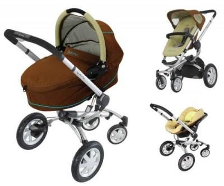 Quinny Buzz 4 Travel system pram 1место(а) Черный, Коричневый, Нержавеющая сталь, Желтый