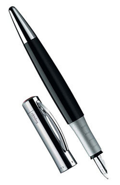 Rotring Initial F, Black/Metal Black,Silver fountain pen