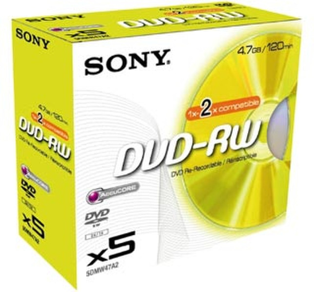 Sony 5DMW47A 4.7ГБ DVD-RW 5шт