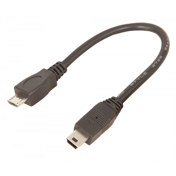 Urban Factory Mini USB/Micro USB, 0.15 m 0.15м Mini-USB B Micro-USB B Черный кабель USB