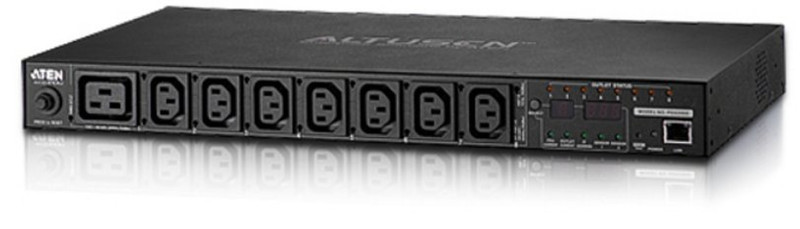 Aten PE6208 8AC outlet(s) 1U Black power distribution unit (PDU)