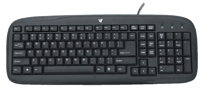V7 Standard Keyboard USB Черный клавиатура