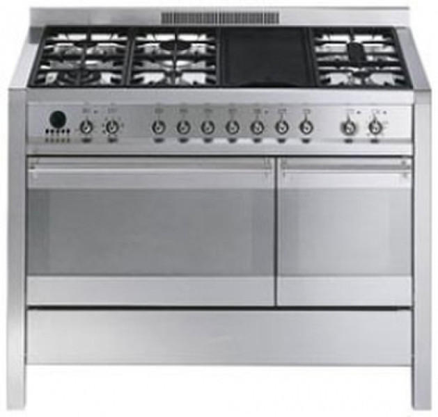 Smeg A3-7 Freistehend Combi hob A Edelstahl Küchenherd