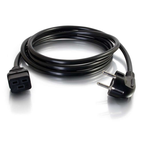 C2G Cbl/2m CEE 7/7 to IEC 60320 C19 Pwr Cord 2м CEE7/7 Schuko Разъем C19 Черный кабель питания