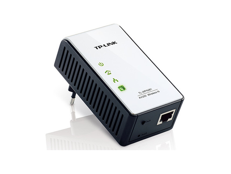 TP-LINK AV200 300Мбит/с Подключение Ethernet Wi-Fi Черный, Белый 1шт PowerLine network adapter