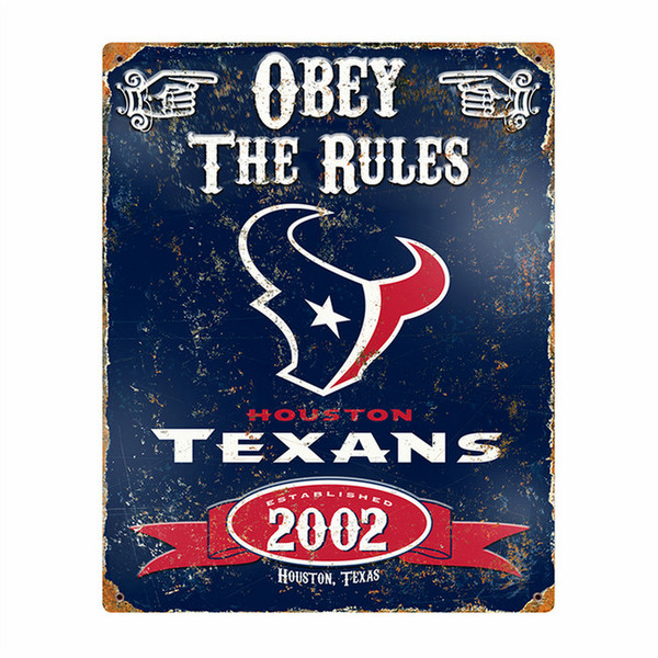 The Party Animal Texans Vintage Metal Sign