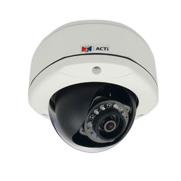 ACTi E72 IP security camera Вне помещения Dome Черный, Белый камера видеонаблюдения
