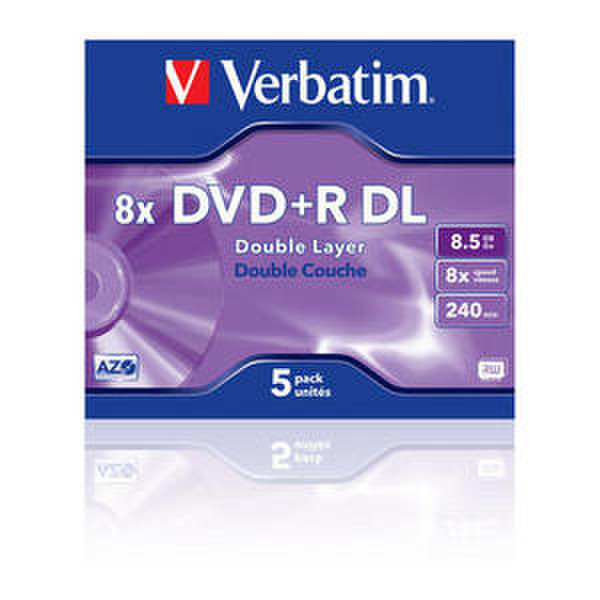 Verbatim DVD+R Double Layer Matt Silver 8x 8.5ГБ DVD-R 5шт