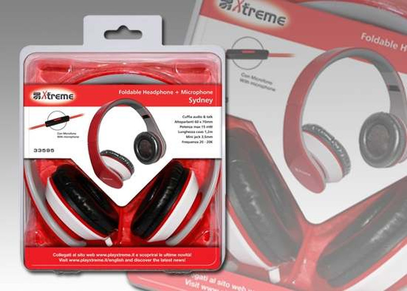 Extreme networks AC-CUFSYD Head-band Binaural Wired Red,White mobile headset
