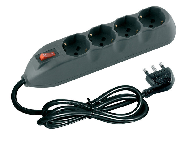 bticino 3680GB 4AC outlet(s) Black power extension