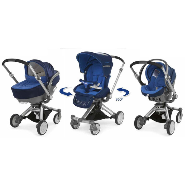 Chicco Trio I-Move Travel system pram 1место(а) Черный, Синий, Серый, Нержавеющая сталь