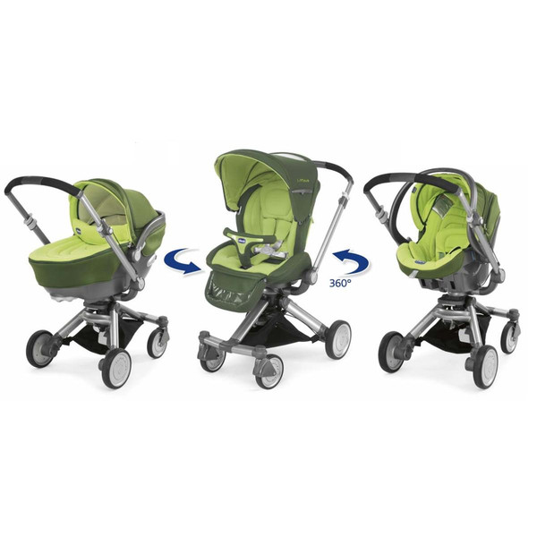 Chicco Trio I-Move Travel system pram 1место(а) Черный, Зеленый, Серый, Нержавеющая сталь