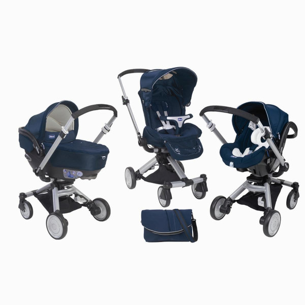 Chicco Trio I-Move Travel system pram 1место(а) Черный, Синий, Серый, Белый