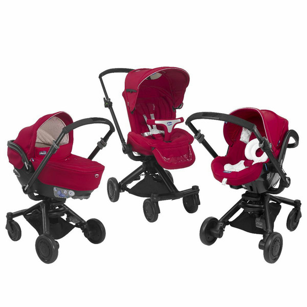 Chicco Trio I-Move Travel system pram 1место(а) Черный, Красный