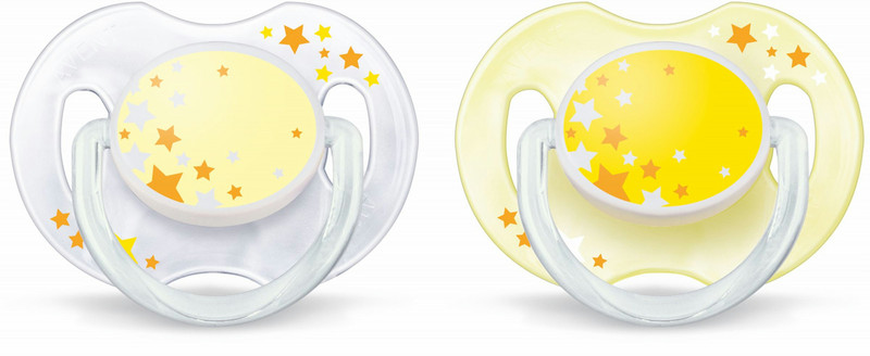 Philips AVENT SCF176/68 Night baby pacifier Силиконовый Белый, Желтый соска-пустышка