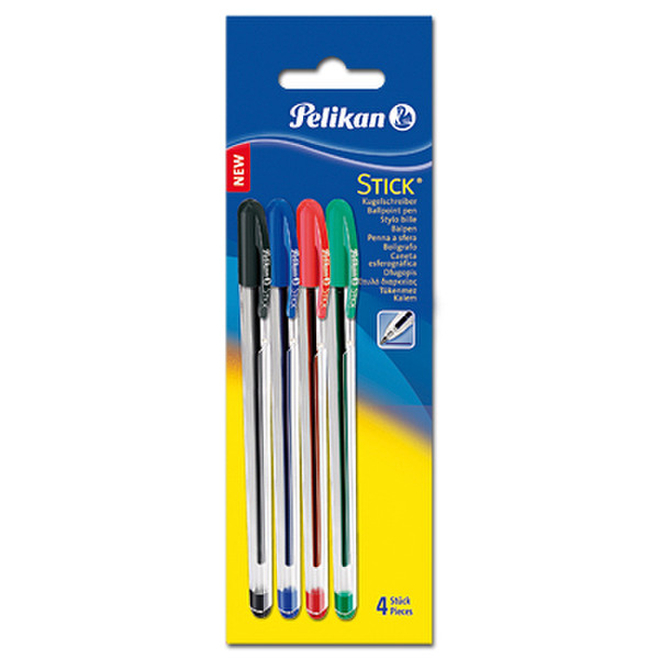 Pelikan 980458 Schwarz, Blau, Grün, Rot 4Stück(e) Kugelschreiber