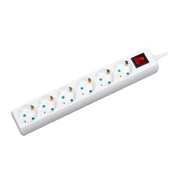 LogiLink LPS208 6AC outlet(s) 3m White power extension
