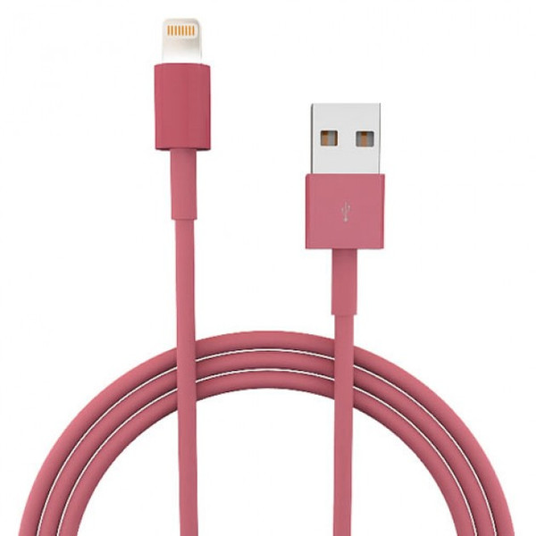 Techly 1m Lightning/USB2.0 1м USB A Lightning Розовый