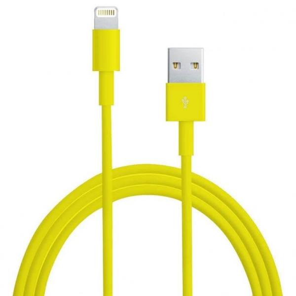 Techly 1m Lightning/USB2.0 1м USB A Lightning Желтый