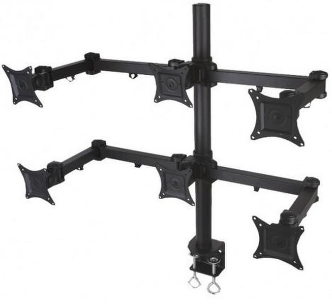 Techly 13-20" Desk Stand for 6 Monitor with Clamp" ICA-LCD 482-S