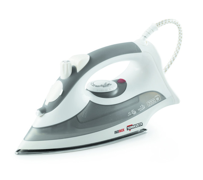 Termozeta INO INOX Steam iron Stainless Steel soleplate 2000W Grey