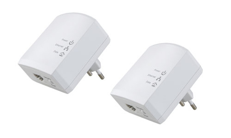Cobra LAN 500 Twins 500Mbit/s Eingebauter Ethernet-Anschluss WLAN Weiß 2Stück(e) PowerLine Netzwerkadapter